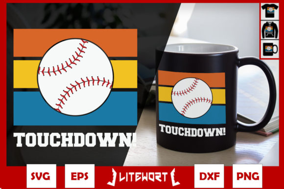 A Designer's Review of Funny Baseball Touchdown Vintage