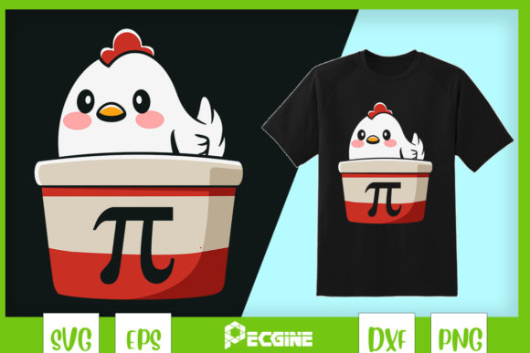 Chicken Pot Pi Funny Math Graphics for T-Shirt Designs & Branding