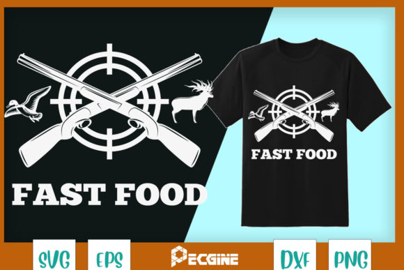 Fast Food Deer Hunting Graphics for T-Shirt Designs