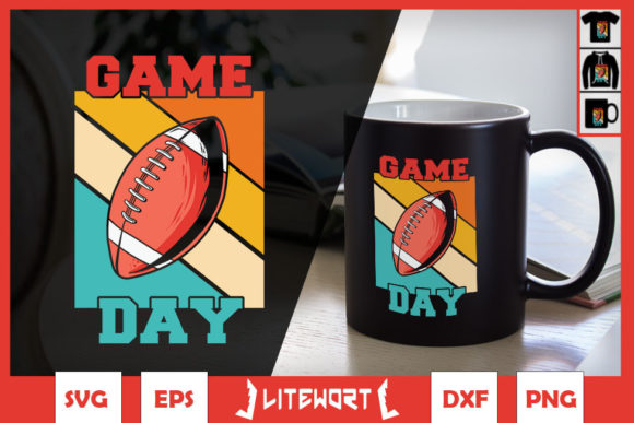 Football Player Vintage Game Day Graphics for Crafts