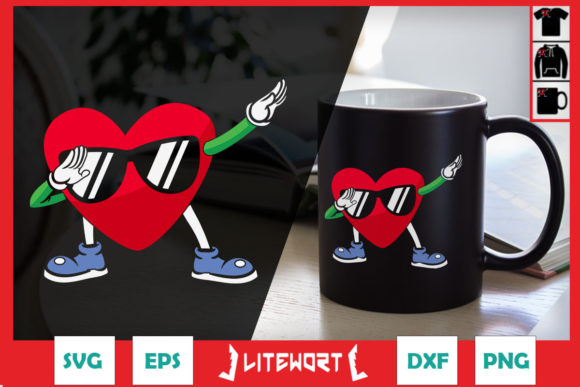 Funny Boys Dabbing Heart Girls Kids Graphics for Crafts Content