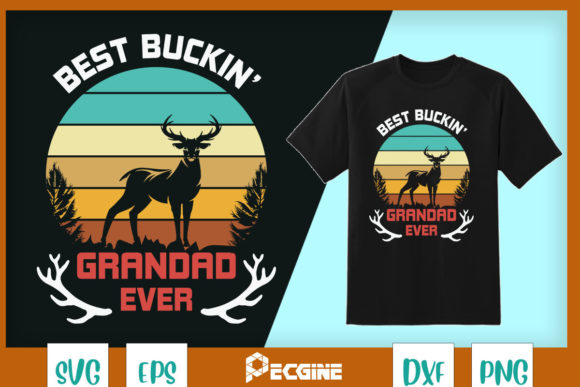 The “Best Buckin’ Grandpa” Deer Hunter Graphics for T-Shirt & Branding